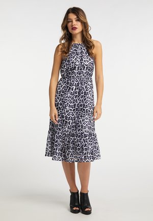 faina, Freizeitkleid - schwarz weiss leo