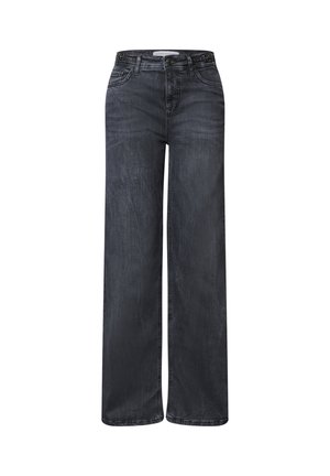 Street One, WIDE LEG JEANS WITH DETAILS ON THE WAISTBAND - Coupe large - steel grey washed