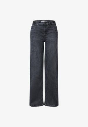 Street One, WIDE LEG JEANS WITH DETAILS ON THE WAISTBAND - Coupe large - steel grey washed