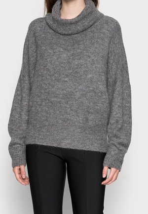 ICHI, Pullover - mottled dark grey