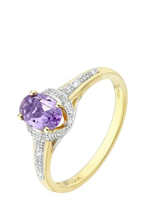 FANCY DIAMOND AND AMYTHYST - Anello - yellow gold-coloured
