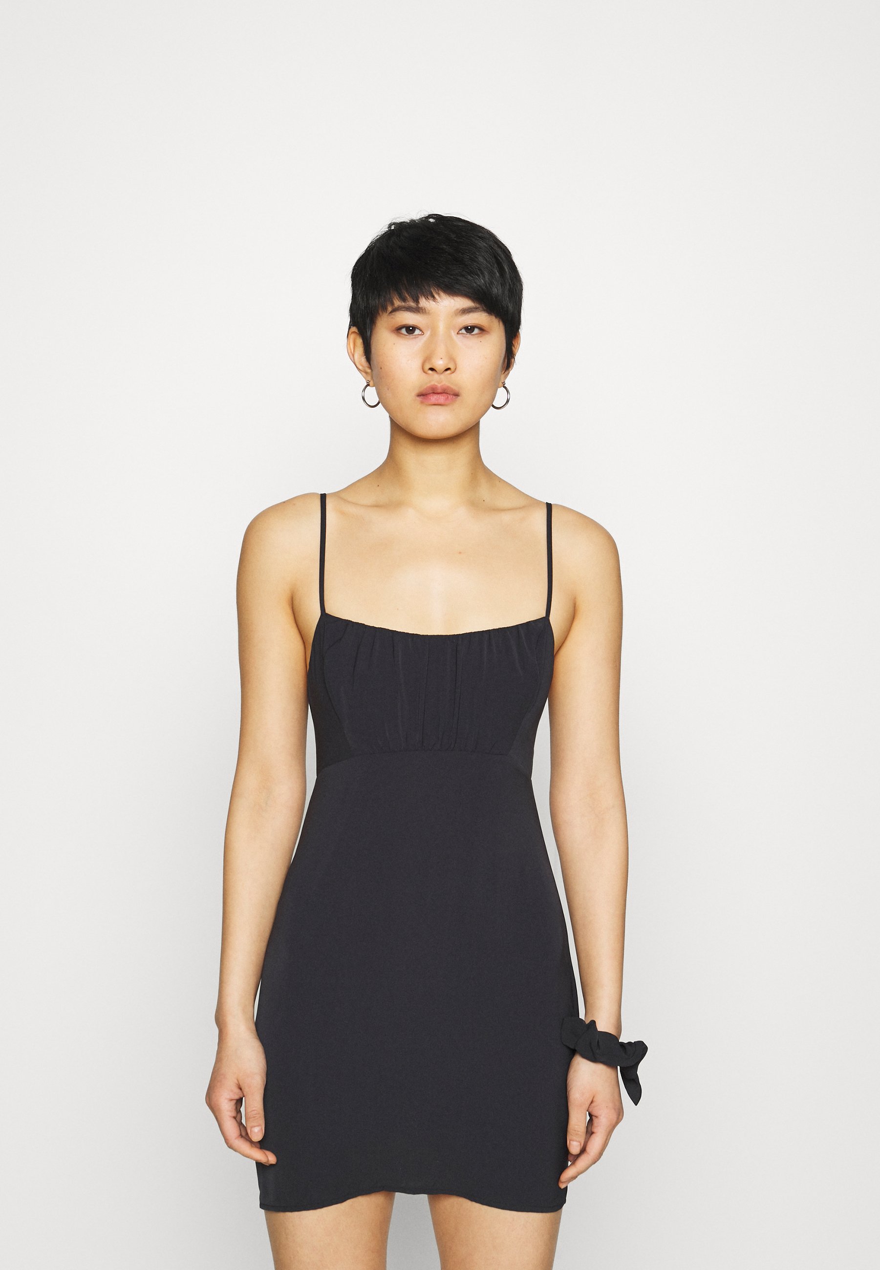 black short slip dress