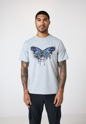 RELENTLESS TEE - Print T-shirt - light grey marl