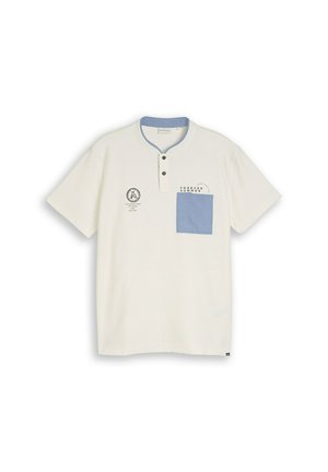 TOM TAILOR, TOM TAILOR POLOSHIRTS POLOSHIRT MIT BRUSTTASCHE - T-shirts print - gardenia white