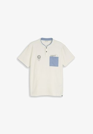 TOM TAILOR, TOM TAILOR POLOSHIRTS POLOSHIRT MIT BRUSTTASCHE - T-shirt imprimé - gardenia white