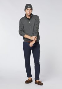 Polo Sylt MIT KURZEM ZIPPER - Strickpullover - m magnet melange