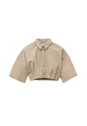 & OTHER STORIES, & OTHER STORIES PLEATED HEM CROP SHIRT - Blúzka so zapínaním na gombíky - beige