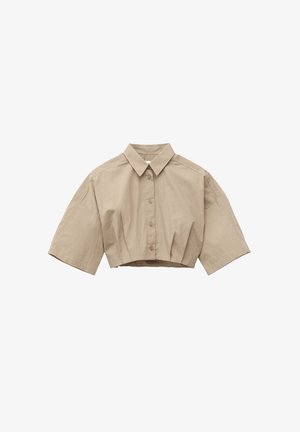 & OTHER STORIES, & OTHER STORIES PLEATED HEM CROP SHIRT - Blúzka so zapínaním na gombíky - beige
