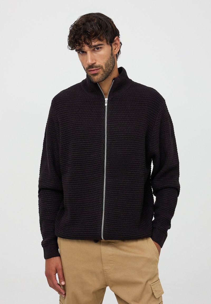 Terranova CON ZIP - Cardigan - nero