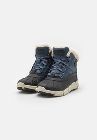Geox FLEXYPER BOY ABX - Stivaletti stringati - denim/black
