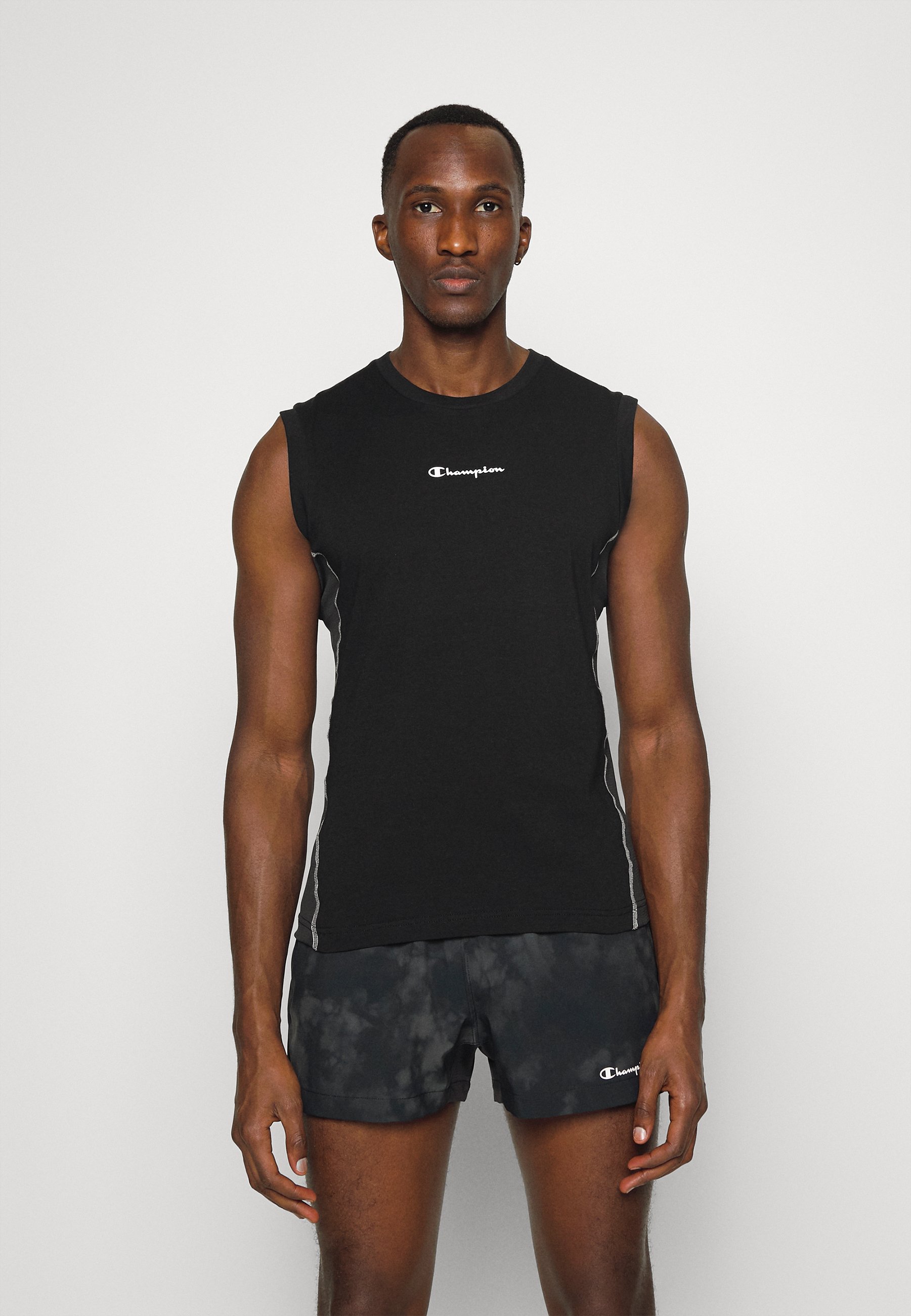 Champion Crewneck Sleeveless Top, Men's, Size: Small, Black