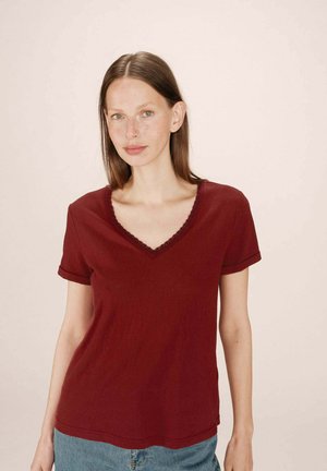COL V EN SPACE - T-shirt basique - bordeaux
