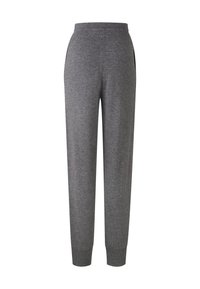 Graue Sweatpants aus einem weichen Material, mit elastischem Bund und gerippten Bündchen. Beinhaltet seitliche Taschen und ein tailliertes Design für einen passgenauen Look.