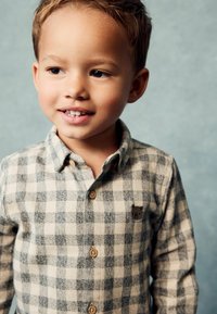 Next Vapaa-ajan kauluspaita - neutral grey scandi check character
