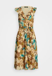 Lauren Ralph Lauren Petite FLORAL BELTED CRINKLE GEORGETTE DRESS - Vapaa-ajan mekko - cream/multi