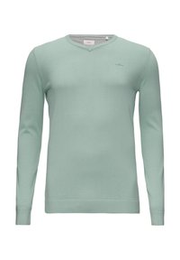 s.Oliver MIT LOGO-STICKEREI - Strickpullover - salbeigrün