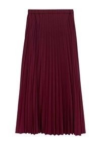LONG - Gonna a pieghe - bordeaux