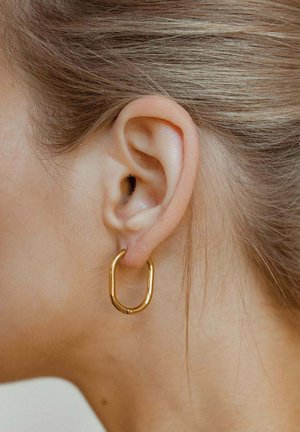 Hey Happiness THIN OVAL - Ohrringe - goldfarben