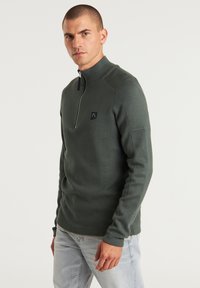 CHASIN' OSCAR HALF ZIP - Strickpullover - dark grey