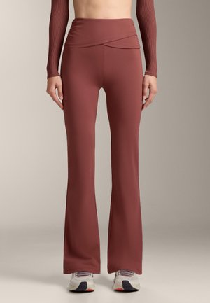 DRAPED WAIST COMFORTLUX HIGH RISE FLARE - Legíny - kalhoty  - brown