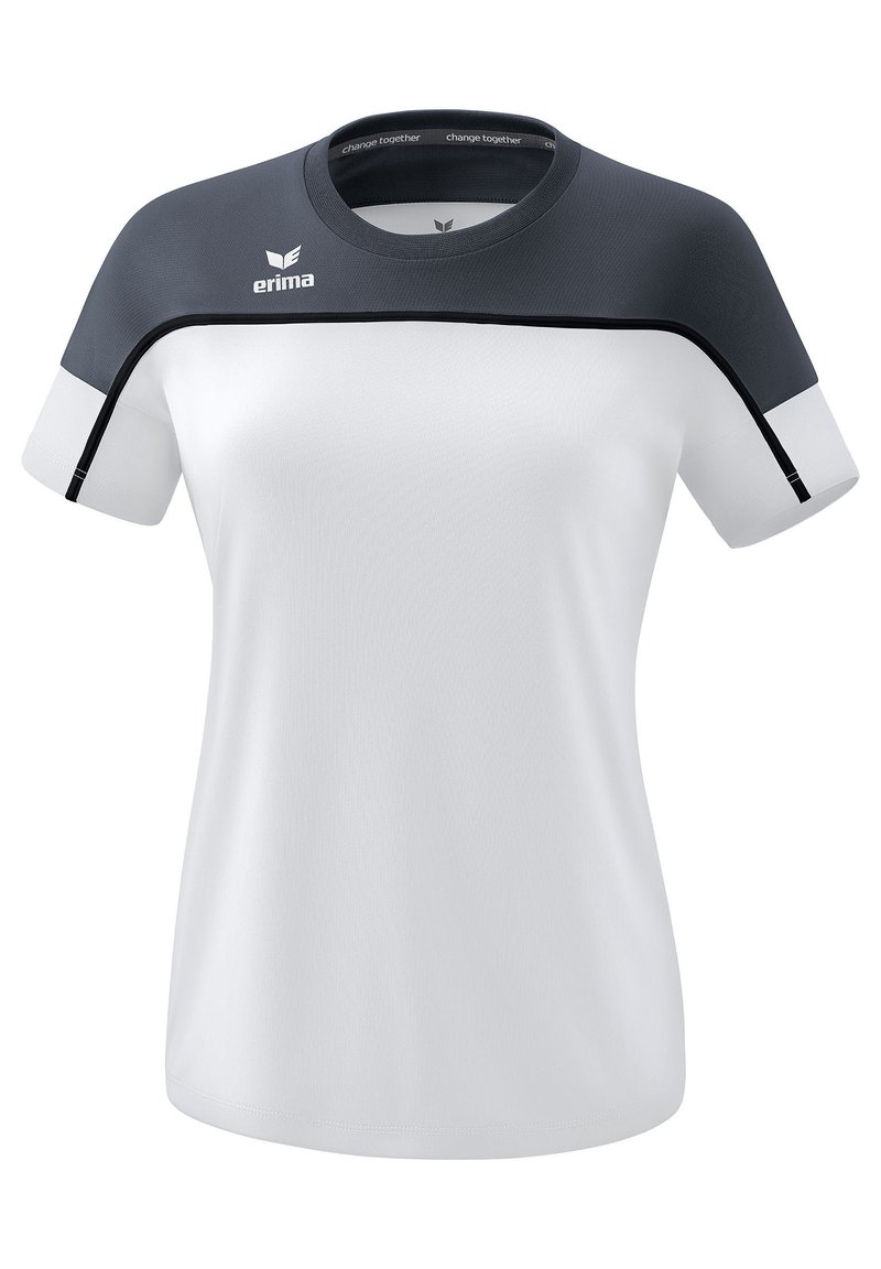 Erima FUSSBALL  TEAMSPORT  CHANGE BY - Sports T-shirt - weiss slate grey schwarz