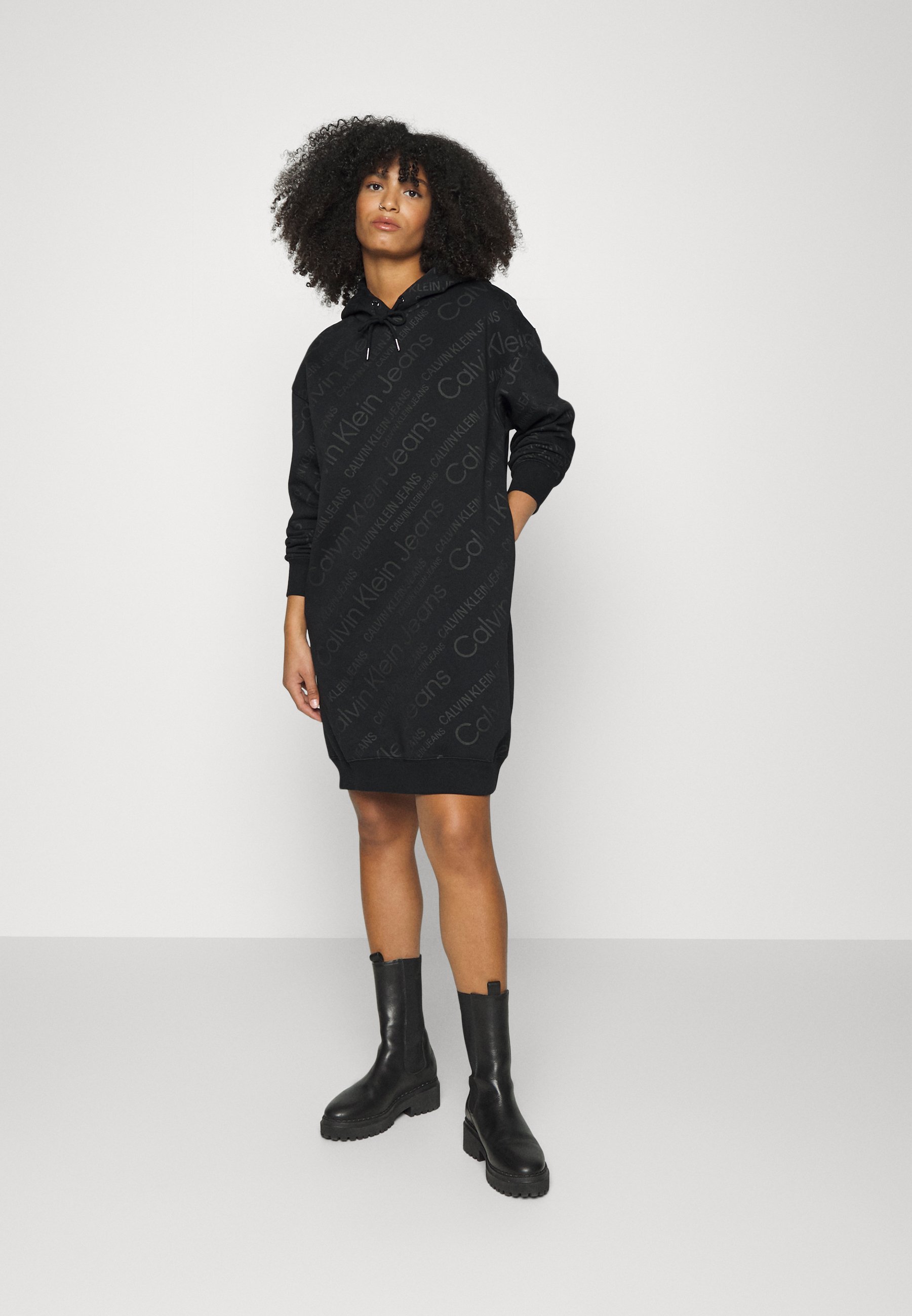 PRINT HOODIE DRESS 