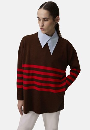 STRIPED - Trui - acı kahve