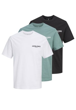 Jack & Jones PREMIUM, JPRBLAOSCAR TEE 3 PACK - T-shirt basic - sagebrush green/black/white