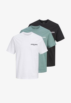 Jack & Jones PREMIUM, JPRBLAOSCAR TEE 3 PACK - Camiseta básica - sagebrush green/black/white