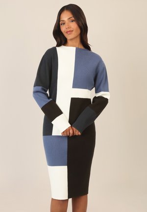Apart COLORBLOCKING  - Strickkleid - nachtblau-multicolor