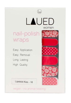 VARGU LAUED VEGANE NAGELFOLIEN SOLID RED - Nail stickers - lipstick kiss