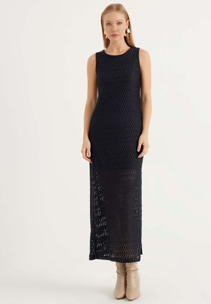 SLIT DETAILED MAXI SLEEVELESS DRESS - Maxiklänning - dark blue