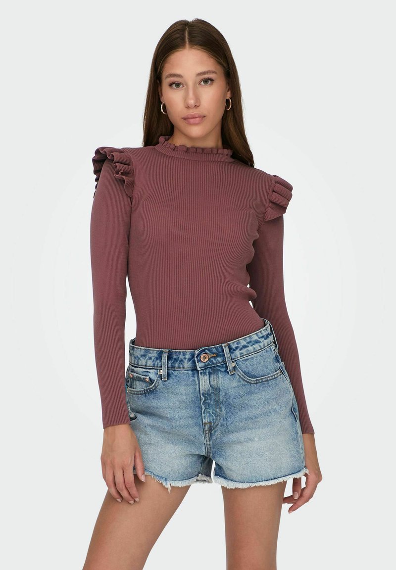 ONLY ONLSIA SALLY RUFFLE PULLOVER - Maglione - rose brown