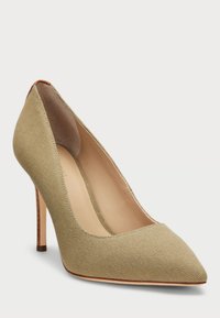 Lauren Ralph Lauren LINDELLA II LEATHER-TRIM CANVAS PUMP - Saltos clássicos - hunter olive/tan