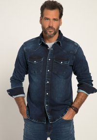 JP1880 FLEXNAMIC LANGARM KENTKRAGEN  MODERN BASIC FIT WESTERN LOOK - Overhemd - blue denim