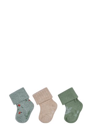3ER-PACK - Socks - dunkelgrün meliert