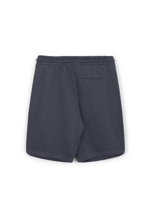 Pantaloncini in cotone grigi con vita elastica, dotati di una tasca posteriore e una vestibilità comoda. Tessuto liscio, lunghezza a metà coscia.