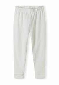 Leggings vert clair avec une texture côtelée et un motif d'étoiles. Taille élastique resserrée. Design de jambe fuselée, tissu doux.