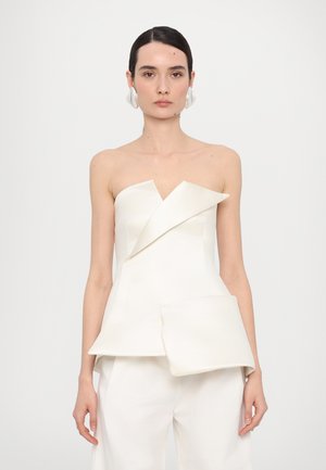 A.W.A.K.E. MODE CORSETED TUXEDO  - Top - ivory