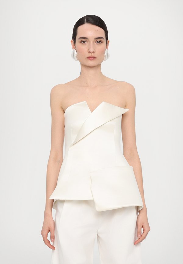 CORSETED TUXEDO  - Top - ivory