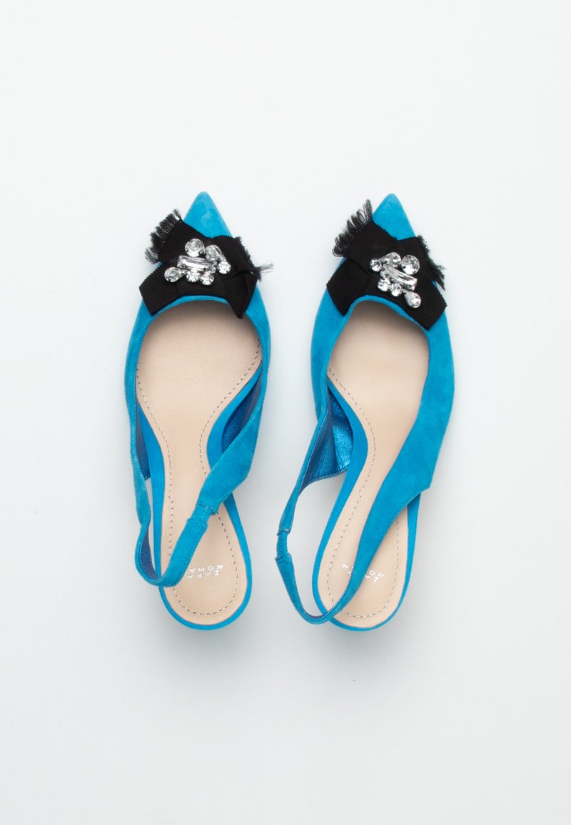 Leather Zara Schuhe Online Kaufen Zara Pumps Blue/blau (Pre-owned