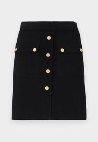 BUTTON SKIRT - Mini suknja - black