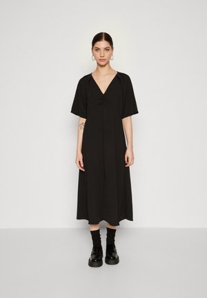 JDY JDYDIVYA RUCHING MIDI DRESS - Φόρεμα ημέρας - black