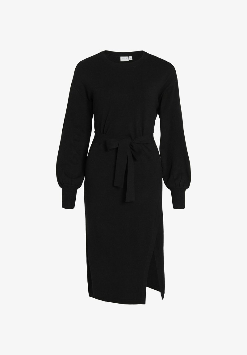 VILA VIRICKY BELTED - Vestido de malha - black