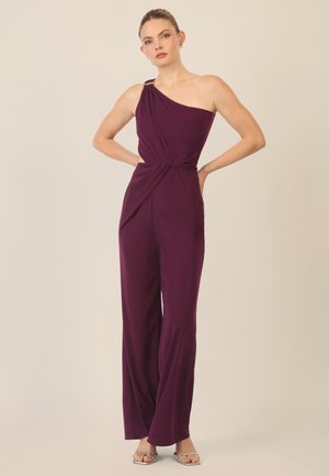 ONE SHOULDER OVERALL - Jumpsuit - dunkel lila