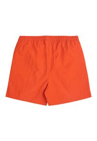 Orange Shorts aus leichtem Stoff; mit elastischem Bund und einem schlichten, unauffälligen Design.