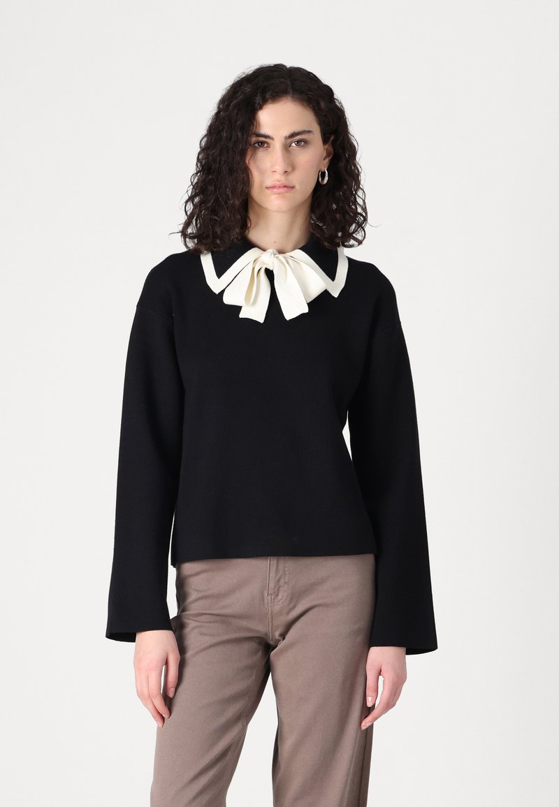 YAS Tall YASJOSIE BOW - Trui - black/white