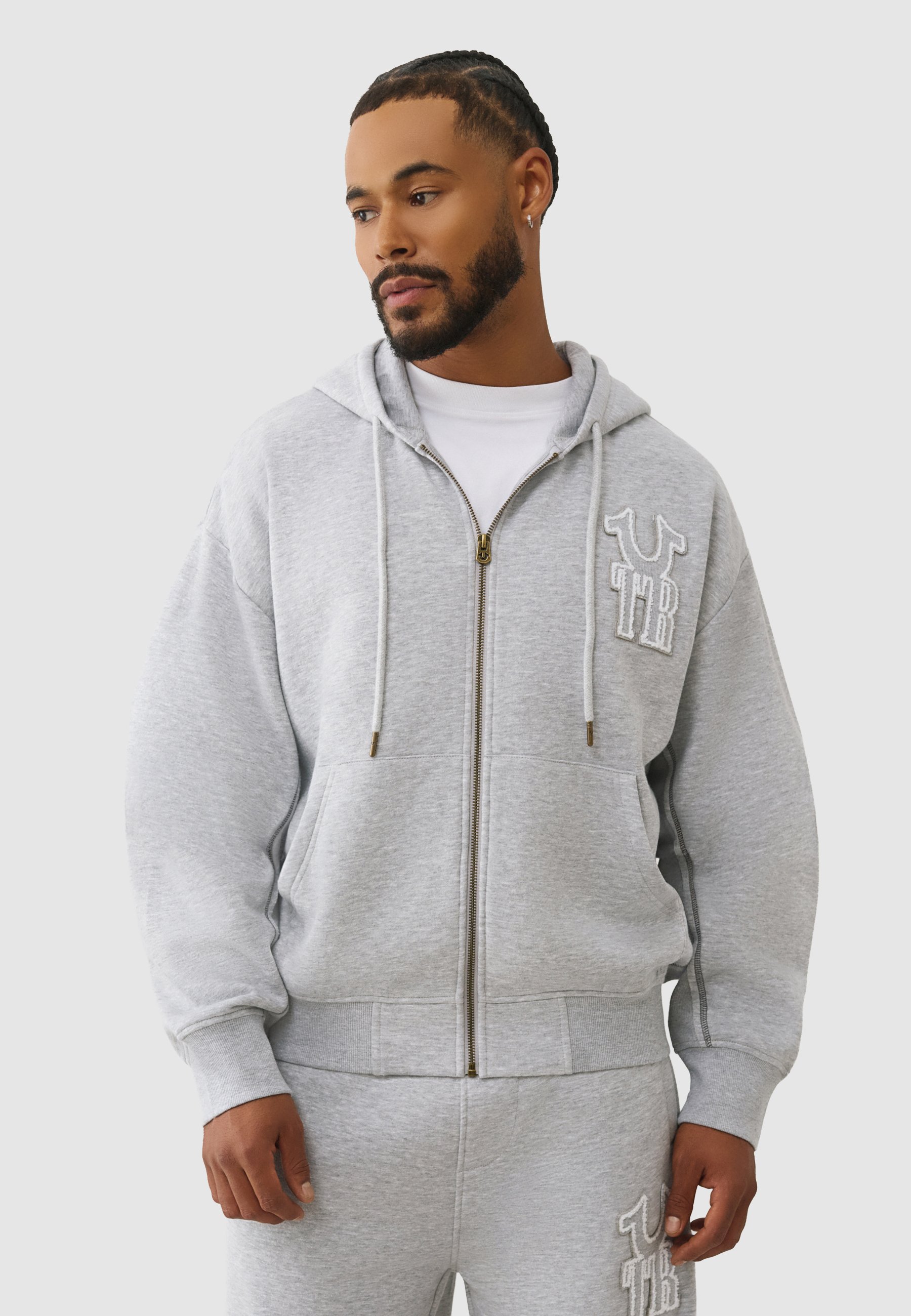 TRUE RELIGION ジップパーカー　グレー True Religion Zip-up sweatshirt - heathergrey/grey - Zalando