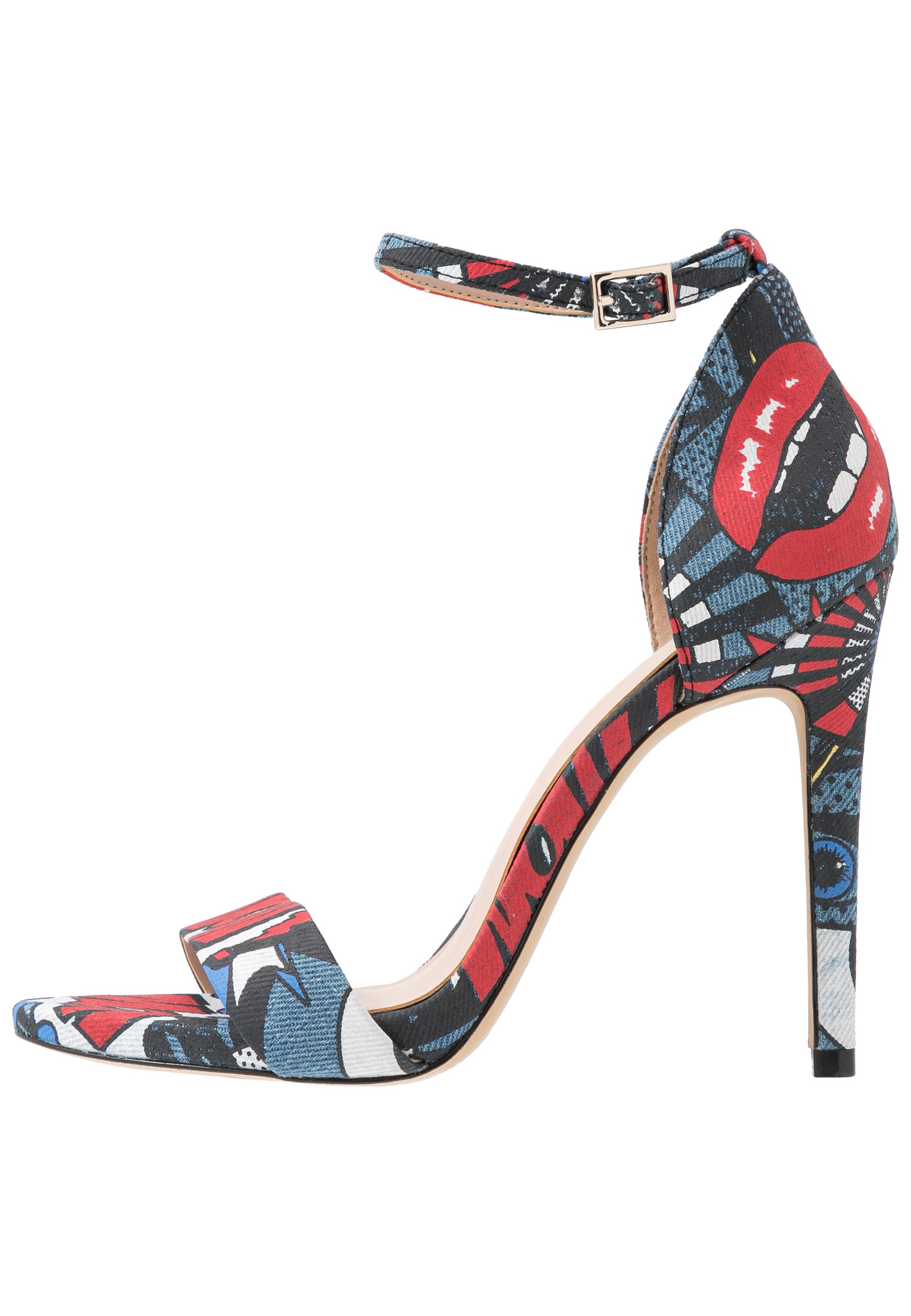 sandales multicolores talon