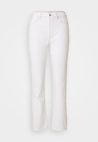 TROUSERS HIGH WAIST - Traperice ravnih nogavica - white